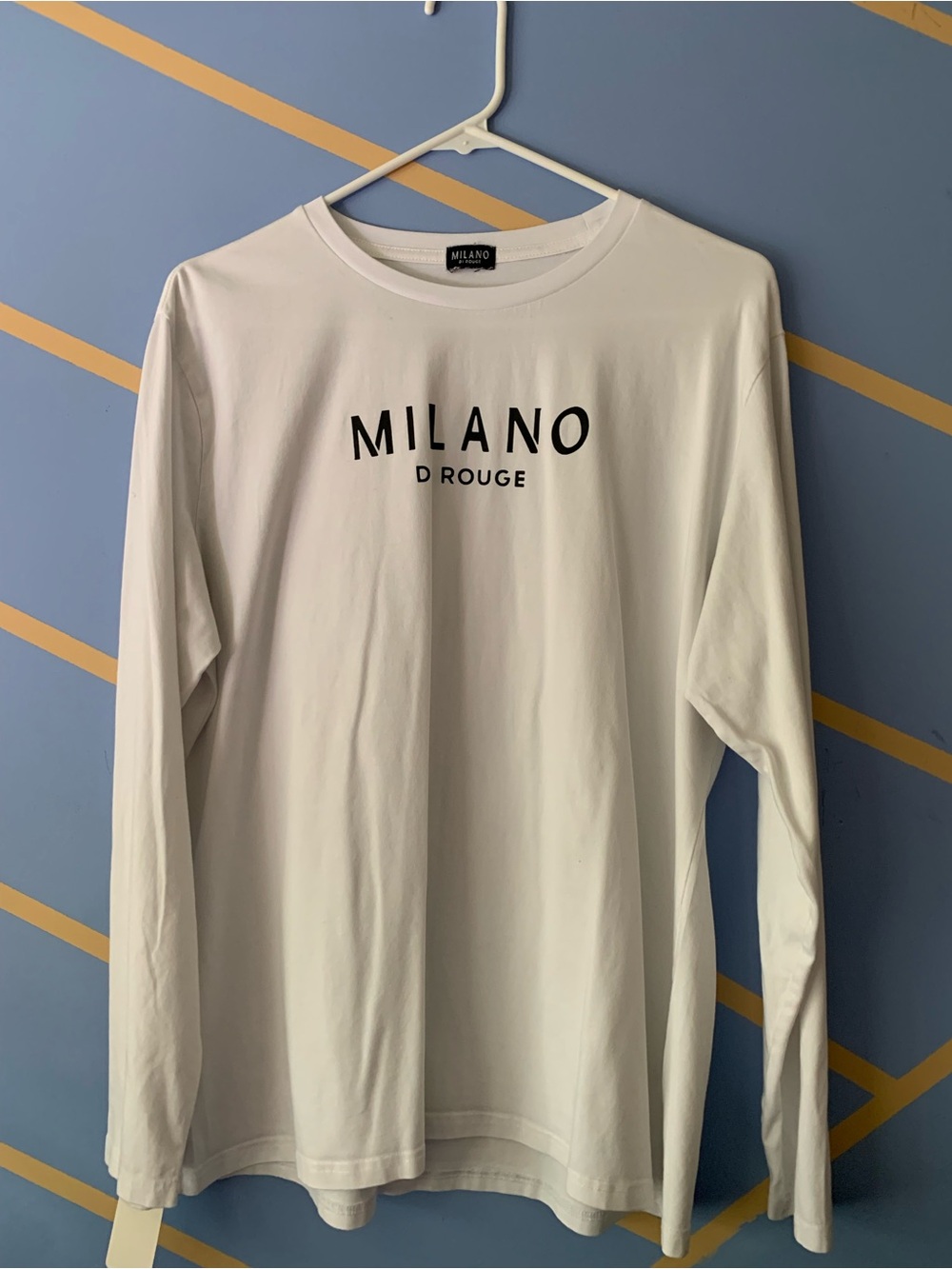Milano Long-Sleeve White Shirt with Black Logo